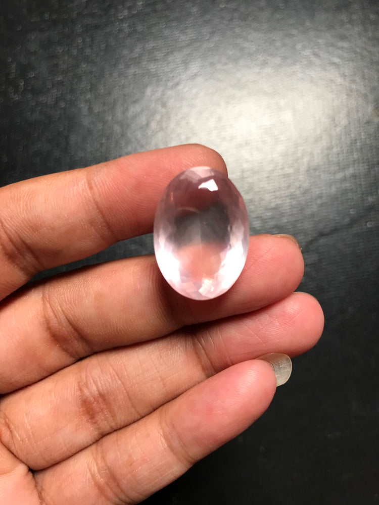 ROSE QUARTZ FACETED CABS