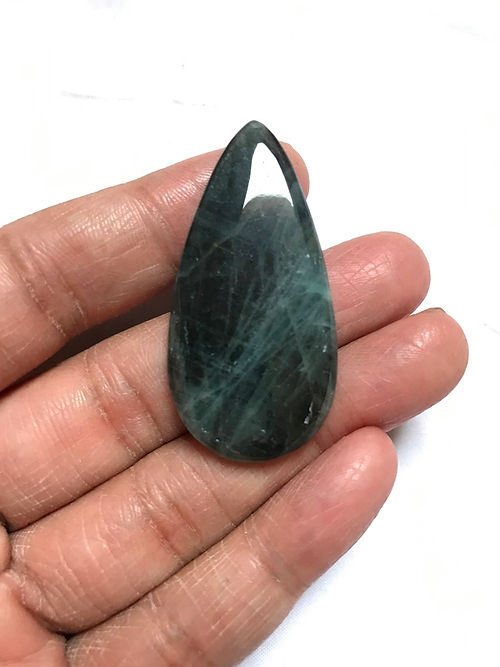 Moss Aquamarine Cabochon 1 Piece Size 46 MM Approx