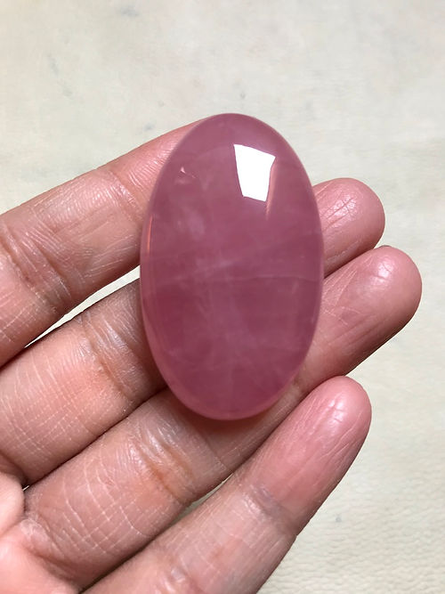 Rose Quartz Cabochon 1 Piece Size 45 MM Approx