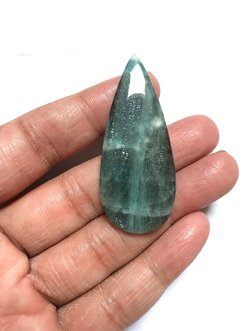 Moss Aquamarine Cabochon 1 Piece Size 53 MM Approx