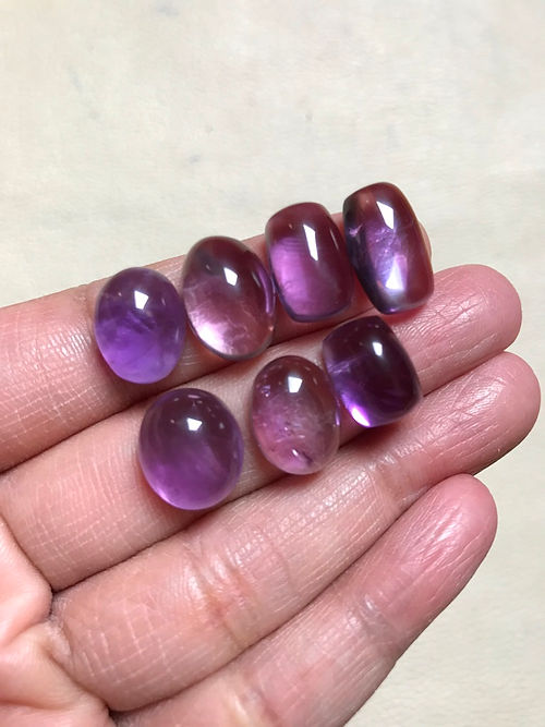 Amethyst Cabochons 7 Piece Size 16-13 MM Approx