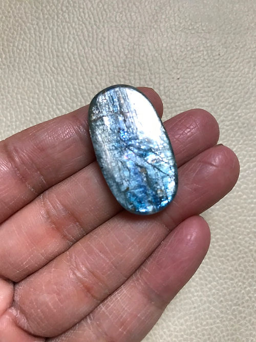 Blue Kyanite Cabochon 1 Piece Size 34 MM Approx