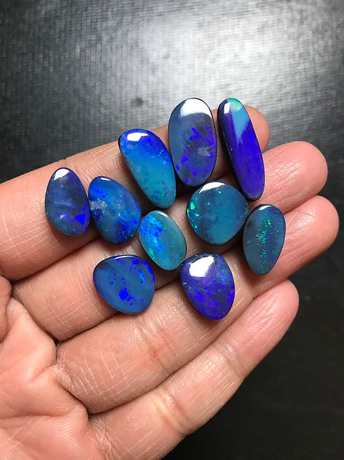 Australian Doublet Opal Cabochon 10 Pieces  Size 21-12 MM Approx