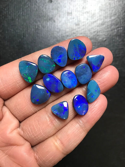 Australian Doublet Opal Cabochon 12 Pieces  Size 24-10 MM Approx