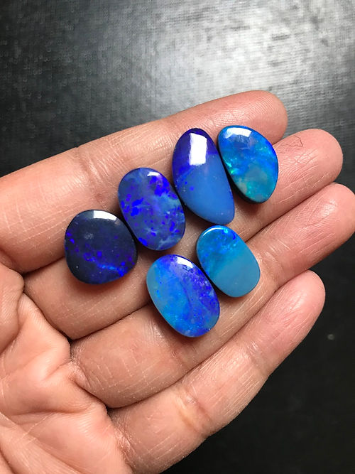 Australian Doublet Opal Cabochon 6 Pieces  Size 19-14 MM Approx