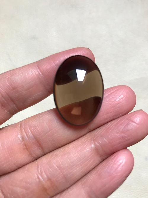 Smoky Quartz Cabochon 1 Piece Size 28 MM Approx