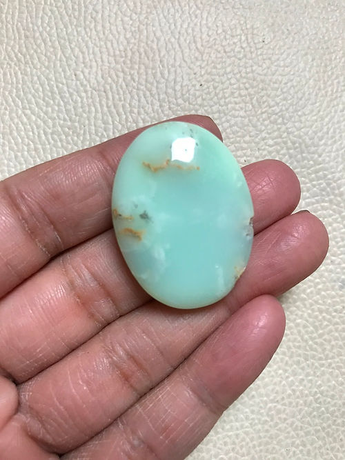 Grren Opal Cabochon 1 Piece Size 35 MM Approx