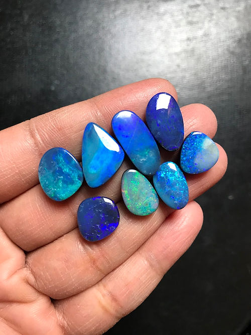 Australian Doublet Opal Cabochon 8 Pieces  Size 20-11 MM Approx