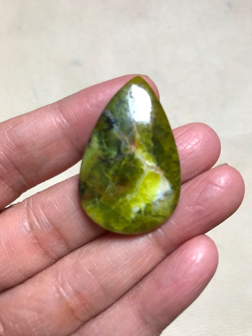 Green Opal Cabochon 1 Piece Size 37 MM Approx