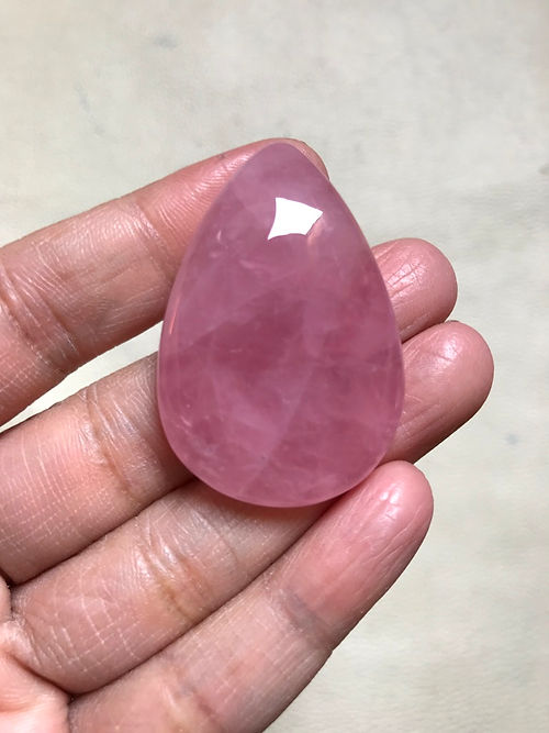 Rose Quartz Cabochon 1 Piece Size 44 MM Approx