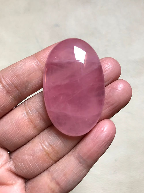 Rose Quartz Cabochon 1 Piece Size 43 MM Approx