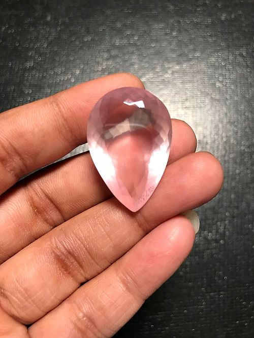 Rose Quartz Faceted Cabochon 1 Piece Size 31 MM Approx