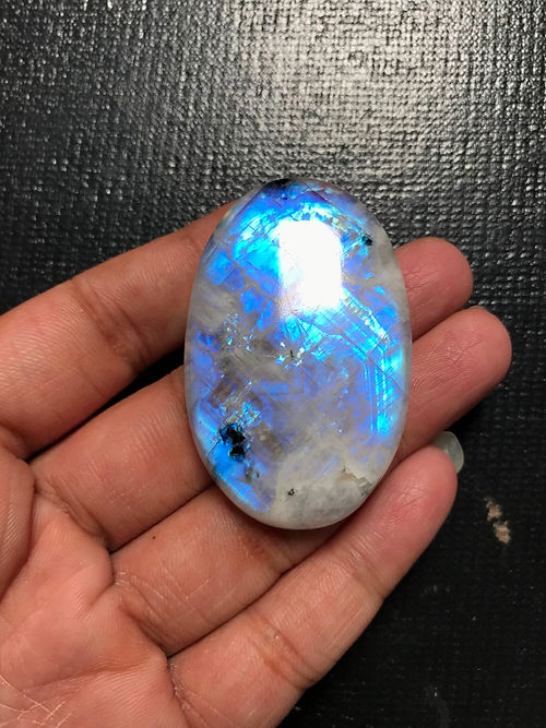 Rainbow Moonstone Cabochon 1 Piece Size 52 MM Approx