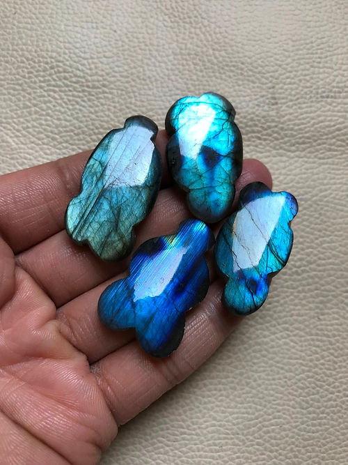 Labradorite Cabochon 4 Piece Size 41-36 MM APPROX