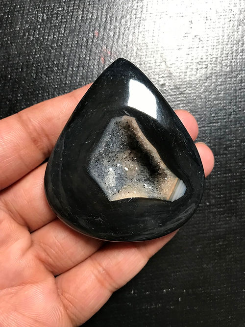 Black Onyx Window Druzy 1 Piece Size 62 MM Approx