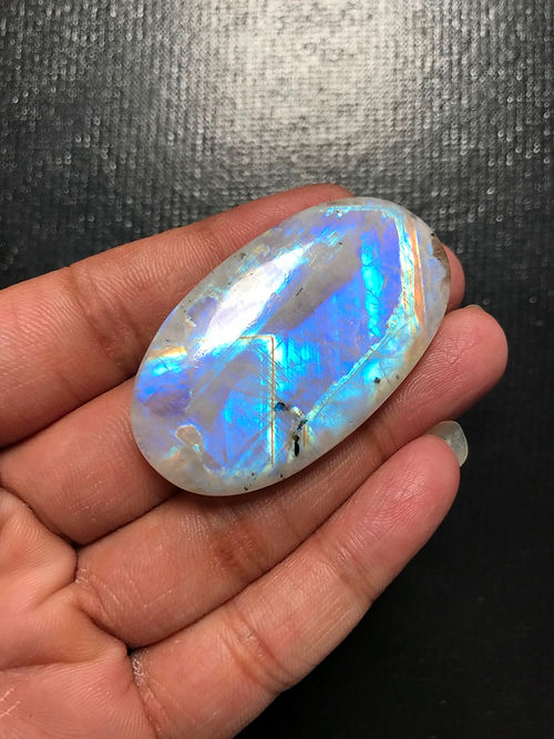 Rainbow Moonstone Cabochon 1 Piece Size 51 MM Approx