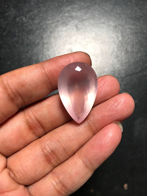 Rose Quartz Faceted Cabochon 1 Piece Size 28 MM Approx