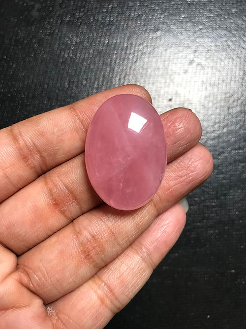 Rose Quartz Cabochon 1 Piece Size 34 MM Approx