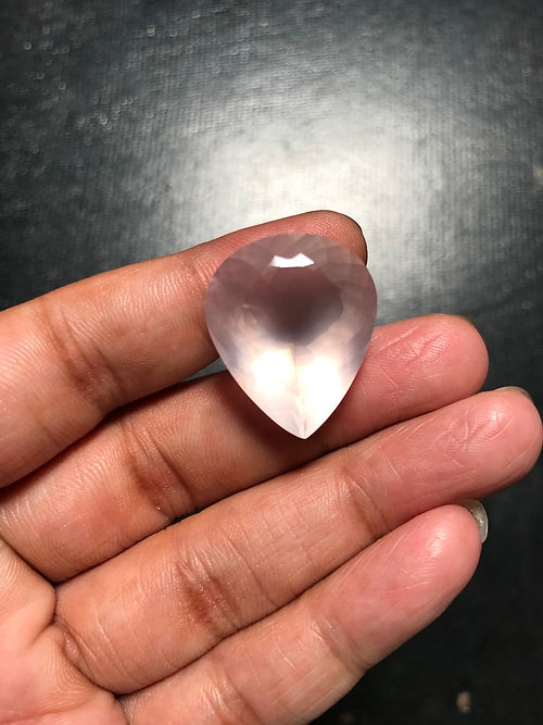 Rose Quartz Faceted Cabochon 1 Piece Size 25 MM Approx