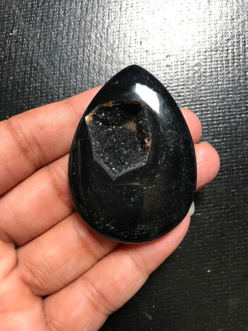 Black Onyx Window Druzy 1 Piece Size 54 MM Approx