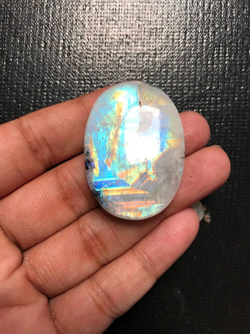 Rainbow Moonstone Cabochon 1 Piece Size 41 MM Approx