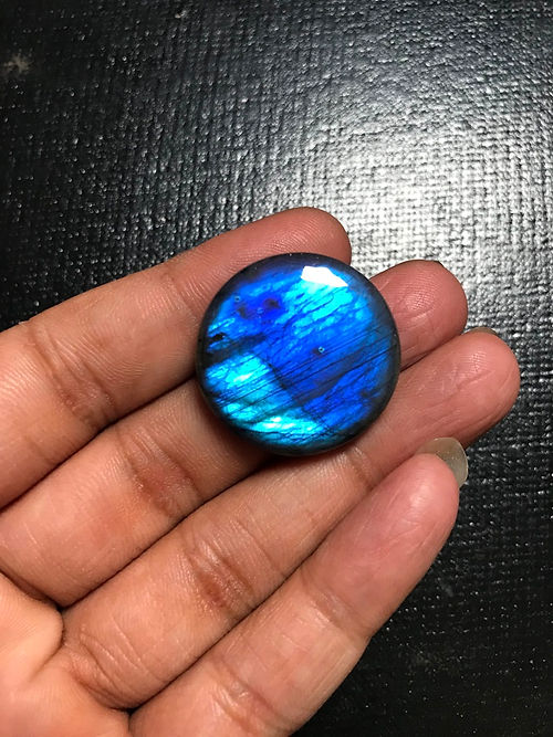 Blue Labradorite Cabochon 1 Piece Size 26 MM Approx