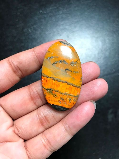 Bumble Bee Jasper Cabochon 1 Piece Size 46 MM Approx