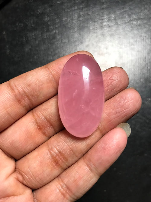 Rose Quartz Cabochon 1 Piece Size 39 MM Approx