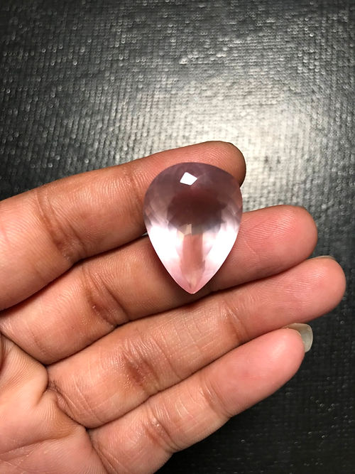 Rose Quartz Faceted Cabochon 1 Piece Size 26 MM Approx