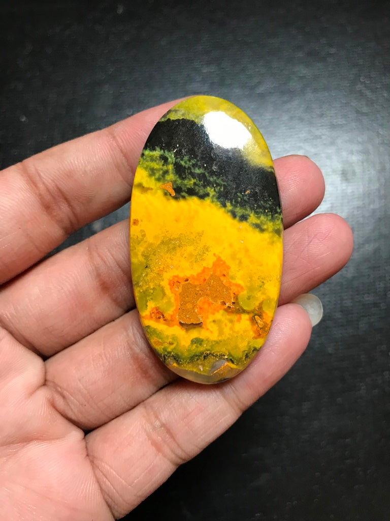 Bumble Bee Jasper Cabochon 1 Piece Size 57 MM Approx