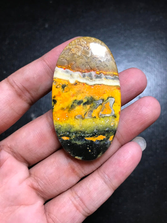 Bumble Bee Jasper Cabochon 1 Piece Size 56 MM Approx