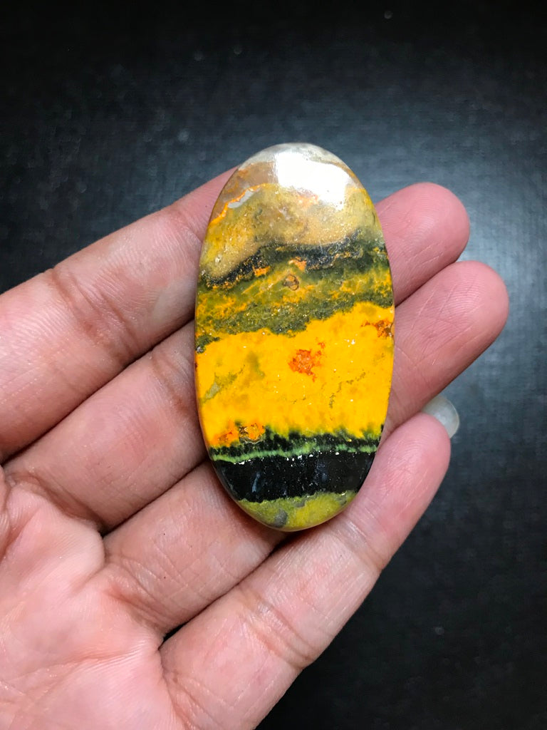 Bumble Bee Jasper Cabochon 1 Piece Size 53 MM Approx