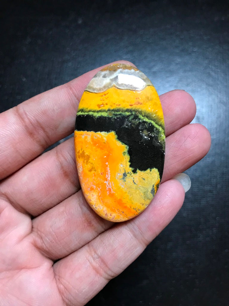 Bumble Bee Jasper Cabochon 1 Piece Size 52 MM Approx