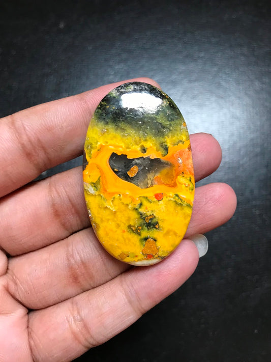 Bumble Bee Jasper Cabochon 1 Piece Size 50 MM Approx