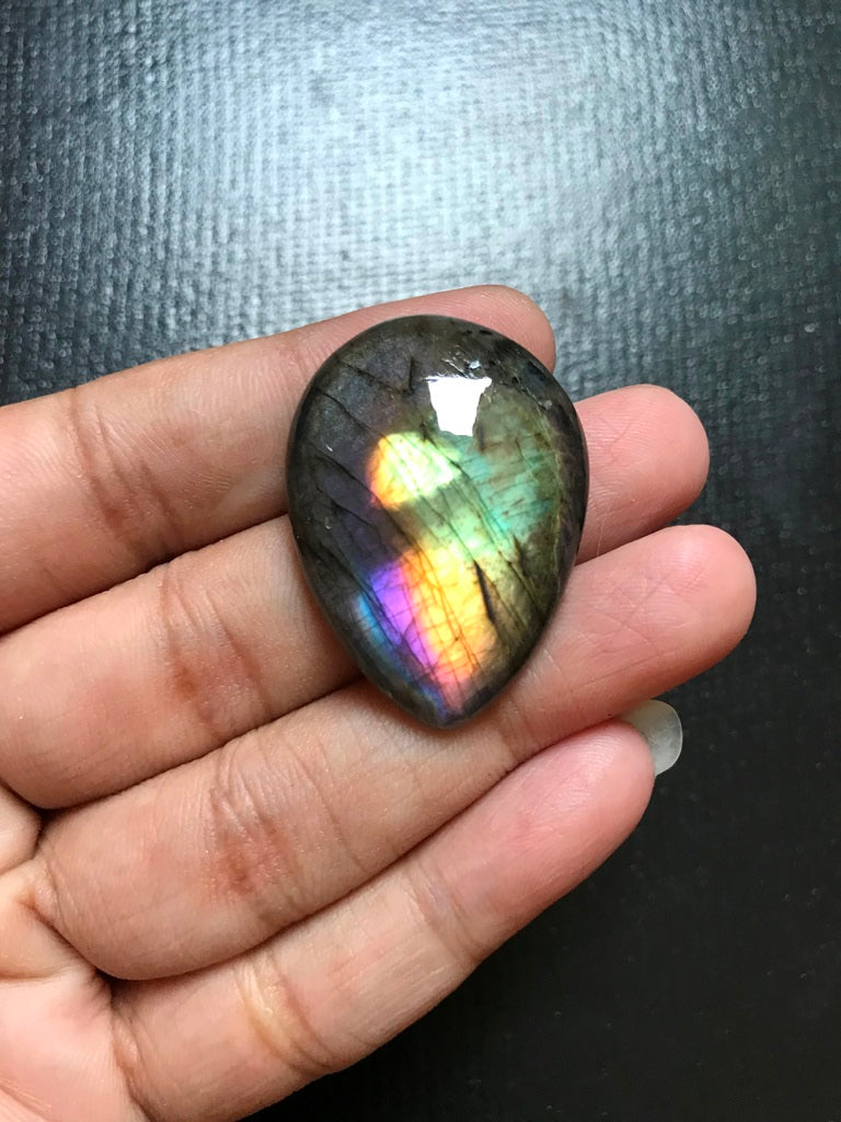 Labradorite Cabochon 1 Piece Size 36 MM Approx