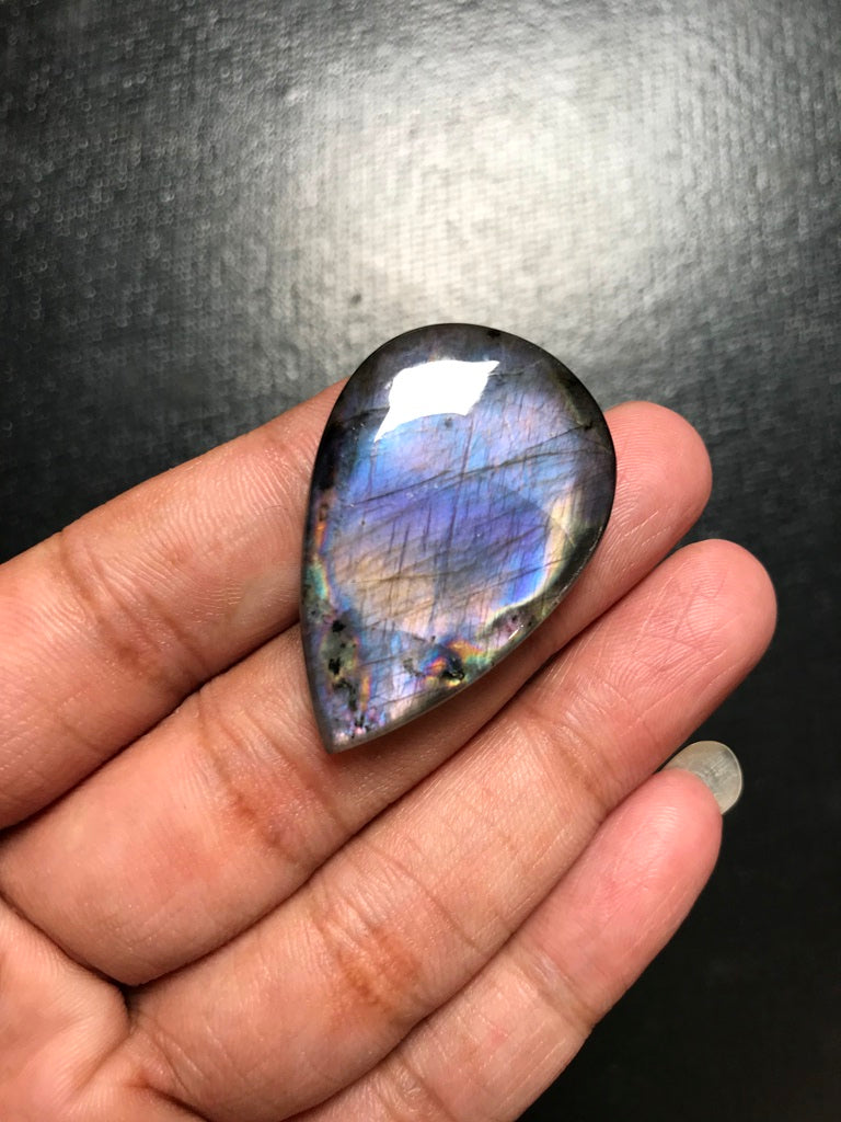 Labradorite Cabochon 1 Piece Size 37 MM Approx