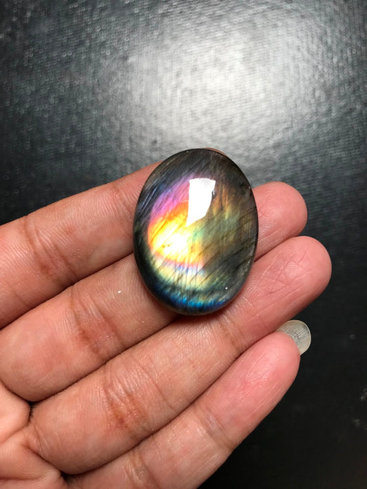 Labradorite Cabochon 1 Piece Size 32 MM Approx