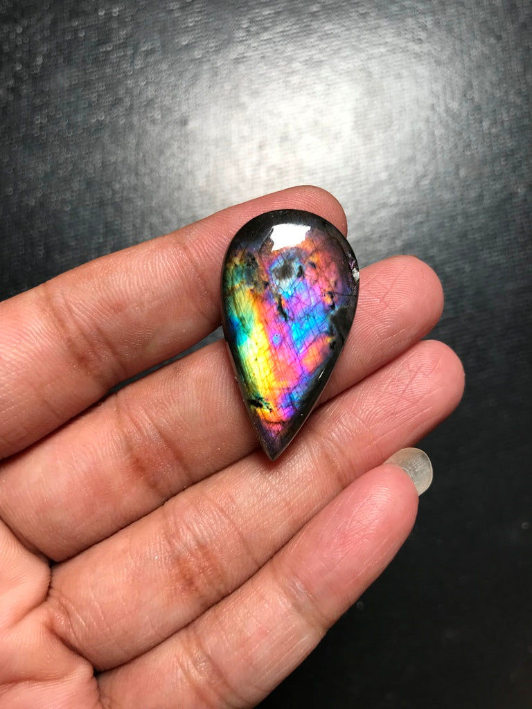 Labradorite Cabochon 1 Piece Size 34 MM Approx