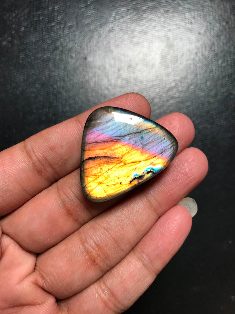 Labradorite Cabochon 1 Piece Size 32 MM Approx