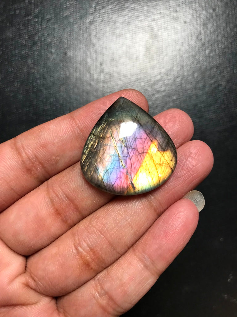 Labradorite Cabochon 1 Piece Size 30 MM Approx