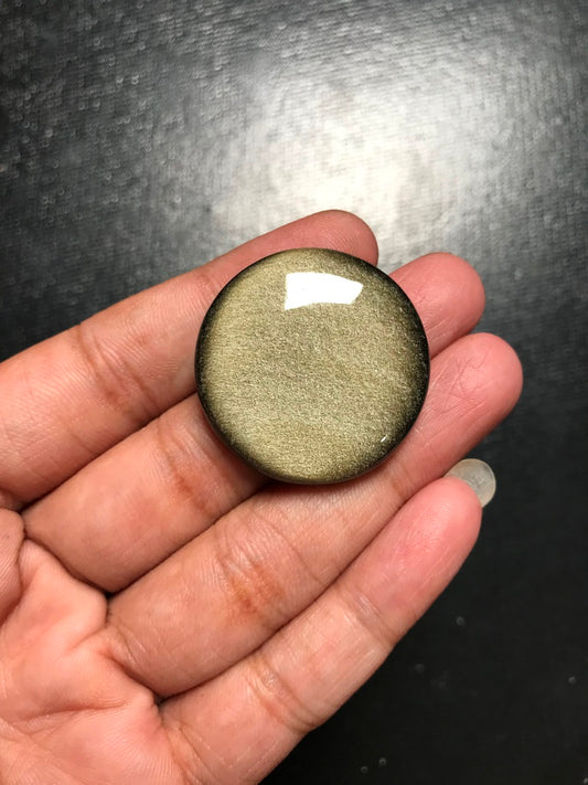 Green Obsidian Cabochon 1 Piece Size 32 MM Approx