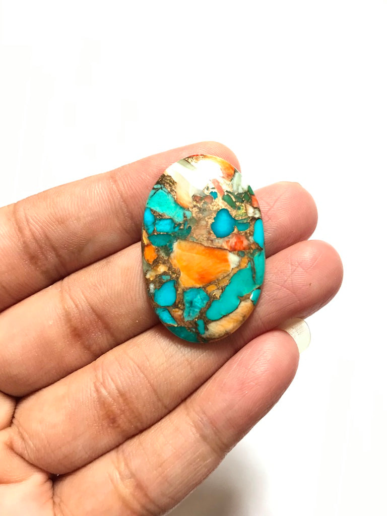 Oster Turquoise Cabochon 1 Piece Size 35 MM Approx