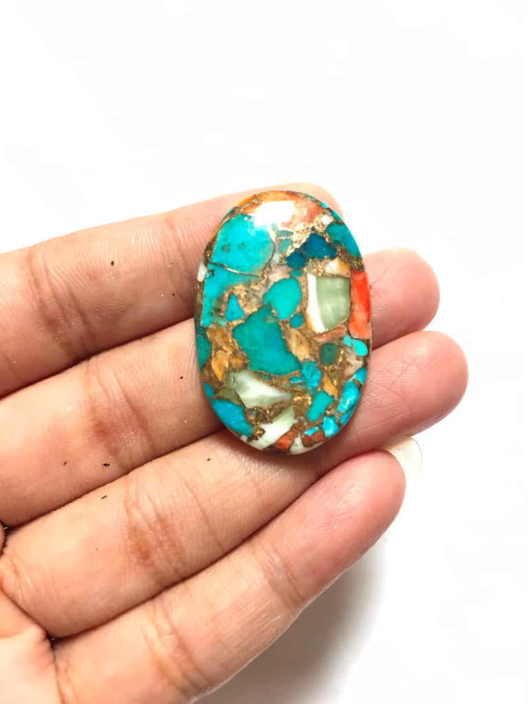 Oster Turquoise Cabochon 1 Piece Size 35 MM Approx