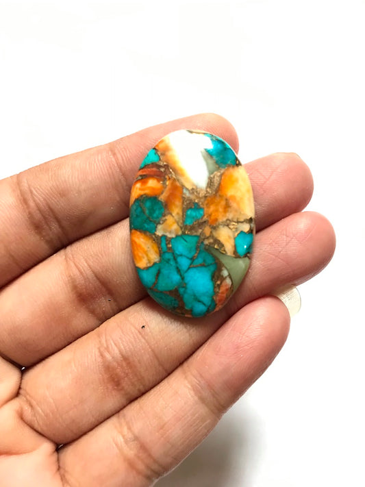 Oster Turquoise Cabochon 1 Piece Size 35 MM Approx