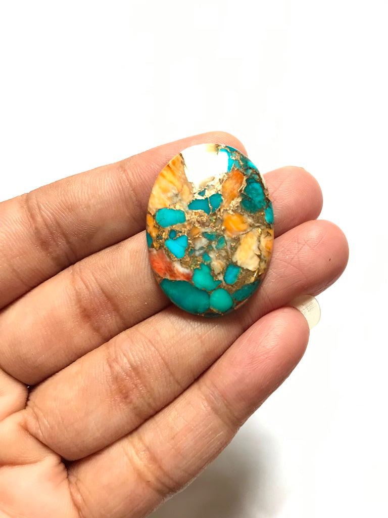 Oster Turquoise Cabochon 1 Piece Size 33 MM Approx