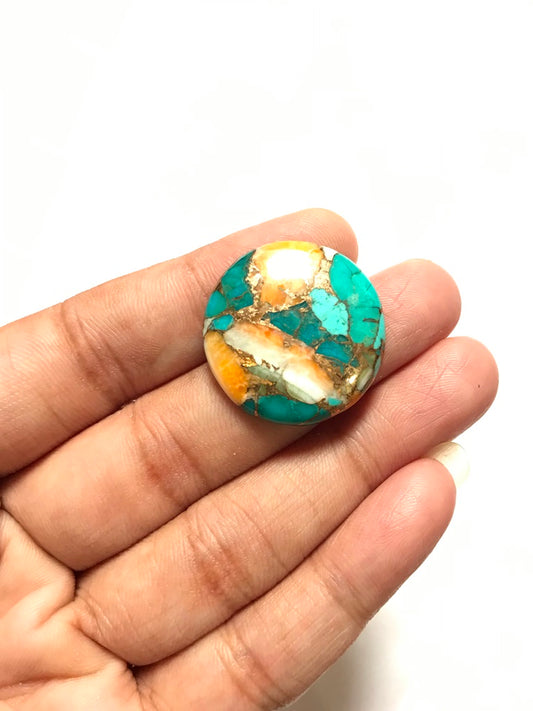 Oster Turquoise Cabochon 1 Piece Size 26 MM Approx