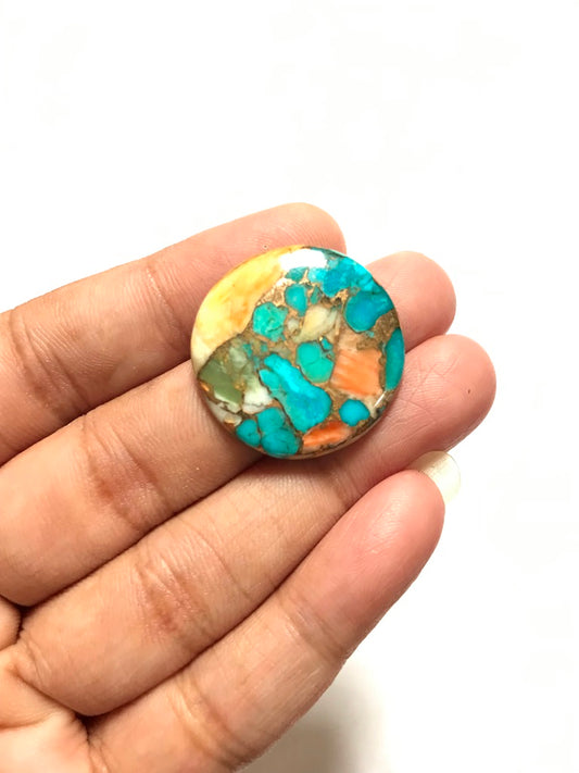 Oster Turquoise Cabochon 1 Piece Size 26 MM Approx