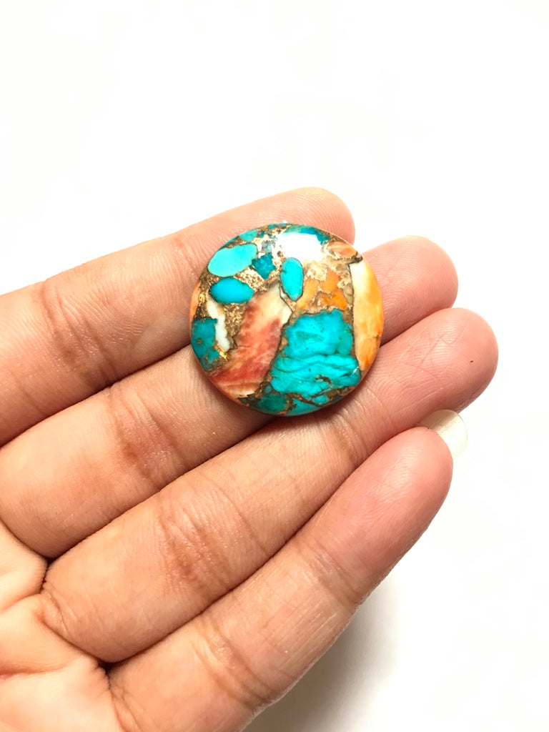 Oster Turquoise Cabochon 1 Piece Size 25 MM Approx