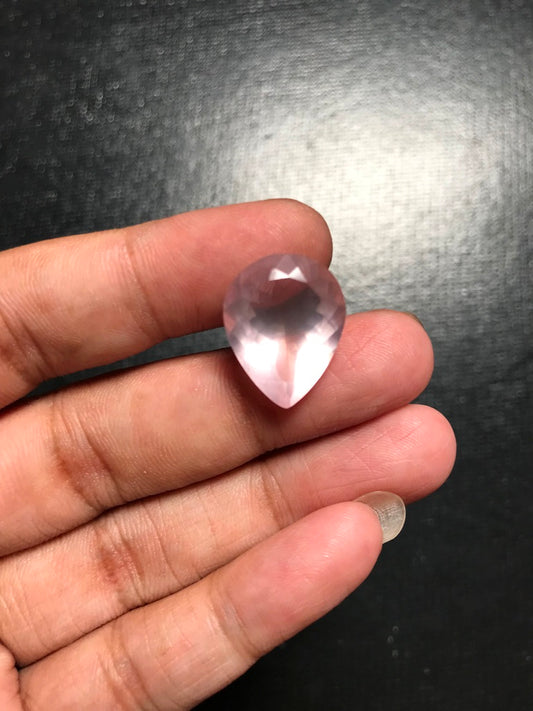 Rose Quartz Faceted Cabochon 1 Piece Size 18 MM Approx