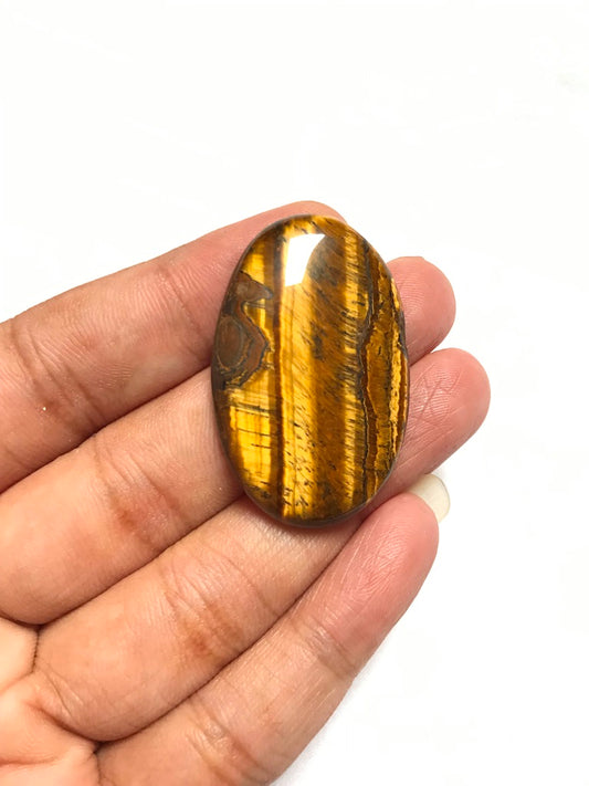 Tiger Eye Cabochon 1 Piece Size 39 MM Approx